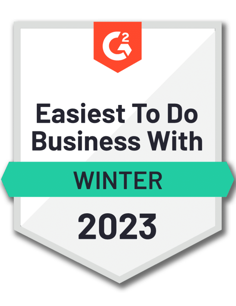 G2 Easiest to Do Business With Winter 2023 badge